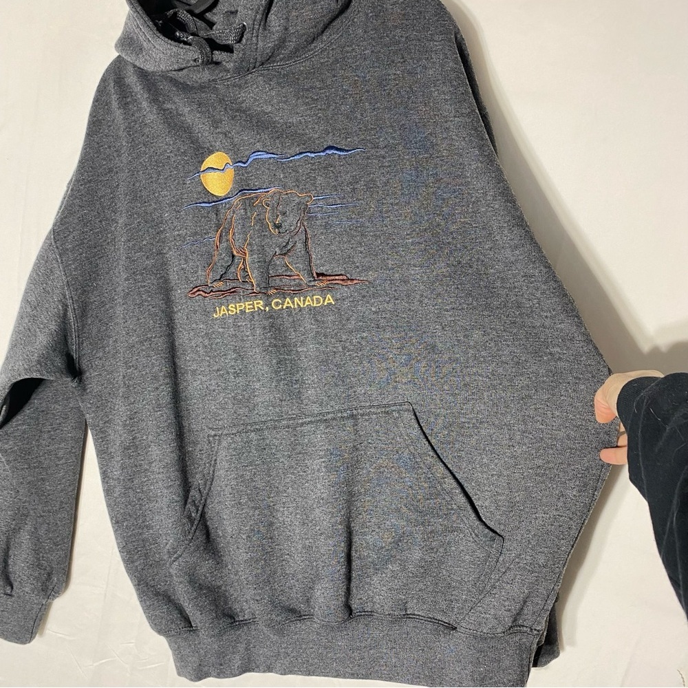 Vintage Northern Lifestyles Canada Grey Embroidered Jasper Canada Hoodie XL - Picture 8 of 16